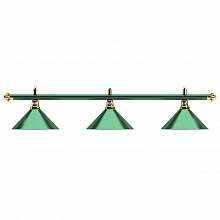 Лампа на три плафона «Allgreen» D35 (зелёная штанга, зелёный плафон D35см)