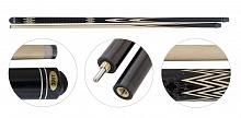 Кий для русского бильярда 2-pc «Мастер» (чёрный граб, граб), гравировка «Восточный орнамент»